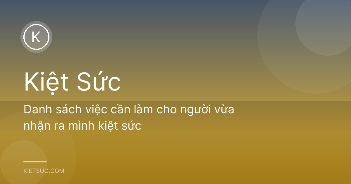 Danh sách việc cần làm cho người vừa nhận ra mình kiệt sức